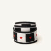 Hearts and squares jacquard ribbon